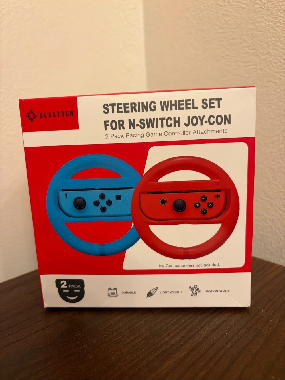 Beastron Steering Wheel Set 2-Pack for Nintendo Switch Joy-Con Controllers